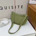 Fruit green nylon hobo bag for kids featuring adjustable strap and quilted texture - Small / Without Pendant / Green