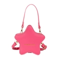 Vibrant rose pink star-shaped crossbody bag for girls with adjustable strap and top handle - Pink
