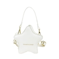 Chic white star shaped crossbody bag for girls with gold lettering and adjustable strap - Off White