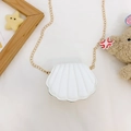 Mini sac bandoulière blanc en forme de coquillage pour enfants avec chaîne - Blanc