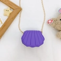 Mini sac à bandoulière violet en forme de coquillage avec chaîne dorée pour enfant - Violet