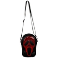 Sac bandoulière en cuir noir avec imprimé rouge du masque Ghostface de Scream - Rouge