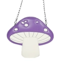 Cute purple and white mushroom-shaped patent leather crossbody bag with silver chain - Purple