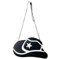 Creatieve crossbodytas in de vorm van een cowboyhoed in zwart-wit met metalen ketting - Zwart