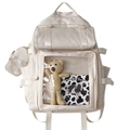 Sac à dos d'école japonais blanc crème avec fenêtre ITA transparente et breloque ours - Blanc