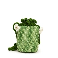 Green crochet pineapple crossbody bag for kids with drawstring closure and flower detail - Green Pineapple