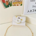 Mini bolso bandolera blanco para niña con bordado TUTU y cadena dorada - Blanco