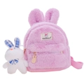 Zaino a forma di coniglio rosa in peluche per bambini con orecchie lunghe e ciondolo - Con Ciondolo / Viola