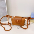 Mini sac à bandoulière en cuir marron pour enfants avec bandoulière en corde tressée - Marron