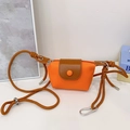 Mini sac bandoulière tendance orange et marron avec bandoulière en corde tressée - Orange