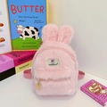 Sac à dos lapin en peluche rose pour enfants avec de longues oreilles douces - Sans Pendentif / Rose
