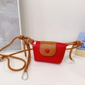 Mini sac bandoulière pour enfants avec un design bicolore rouge et marron chic - Rouge