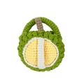 Borsa a tracolla fatta a mano all'uncinetto a forma di durian con guscio verde e polpa - Durian a Mano