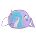 Mini sac à bandoulière violet pour enfants avec motif hippocampe et détails marins - Violet