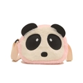 Borsa a tracolla panda in peluche rosa e bianco per bambini in morbida ecopelliccia - Rosa