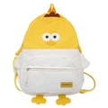 Mochila de pollito amarillo para mujer con tela suave y detalles creativos 3D - Con Colgante / Blanco y Amarillo