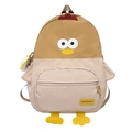 Mochila de pollito de dibujos animados marrón y beige con colgante de peluche 3D - Con Colgante / Caqui