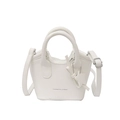 Mini borsa a secchiello bianca in pelle PU con ciondolo a stella e tracolla regolabile - Bianco
