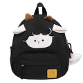 Zaino nero a forma di pecora con orecchie soffici e ciondolo gatto in peluche per ragazze - Con Ciondolo / Nero