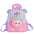 Mochila infantil de rayas fresa rosa y lavanda para guardería y preescolar - Morado