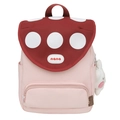 Roze Japanse cartoon rugzak met rood paddenstoeldeksel en wit pluche wolkje eraan - Met Hanger / Roze