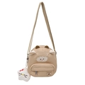 Cute khaki cartoon sheep crossbody bag for women with star plush pendant charm - With Pendant / Khaki