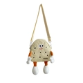 Schattige kindertas in koekjesvorm van beige canvas met oranje 3D-ledematen - Lichtgeel