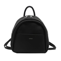 Mini mochila negra minimalista para niños con logotipo aimai plateado y cremallera - Negro