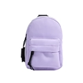 Mini purple nylon crossbody bag for kids with front zipper pocket and long black pullers - Purple