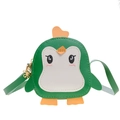Süße grüne Pinguin-Umhängetasche für Kinder mit Stickerei und Stern-Anhänger-Reißverschluss - Grün
