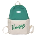 Groene en gebroken witte basisschool rugzak met Unique borduursel voor kinderen - Groen