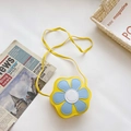 Mini sac à bandoulière floral jaune pour enfants avec détails de pétales bleu ciel - Jaune