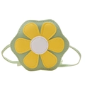 Petit sac bandoulière vert en forme de fleur pour filles avec pétales jaunes et centre blanc - Vert