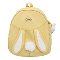 Süßer hellgelber Hasen-Rucksack mit weichen Kaninchenohren und flauschigem Pompon - Mit Anhänger / Gelb