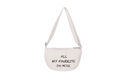 Crème canvas crossbody tas voor kinderen met zwarte letterprint en verstelbare schouderband - Kant B Gebroken Wit
