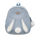 Süßer hellblauer Hasenohren Rucksack mit Plüschhasen Anhänger und Herzdetails - Mit Anhänger / Blau