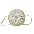 Cute grass green mini daisy round crossbody bag for children with floral detail - Green