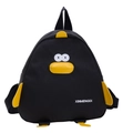 Zaino a pinguino nero per bambini piccoli con ricamo a fumetti e dettagli in 3D - Nero