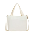 Minimalist kids crossbody bag in solid cream white color with adjustable shoulder strap - Off White