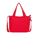 Minimalist red canvas crossbody bag for kids with handles and adjustable strap - Red