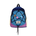 Colorful kids backpack with blue purple and yellow patchwork and star beads - Blue