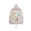Kids star backpack with lavender and cream color blocking and colorful decorative beads - Purple