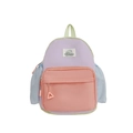 Mochila infantil de colores pastel con motivo de camping en tonos lila y rosa - Rosa