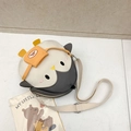 Borsa a tracolla per bambini a forma di pinguino grigio e bianco con dettagli gialli - Grigio Scuro (Senza Pendente)