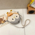 Simpatica borsa a tracolla per bambini a forma di pinguino in grigio e beige bicolore - Grigio Chiaro (Senza Pendente)