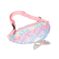 Cute mermaid tail waist bag with gradient sequins and adjustable strap for kids - Green