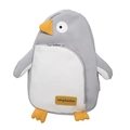 Cartoon pinguïn crossbody tas in grijs en wit nylon met een ritsvak aan de voorkant - Lichtgrijs