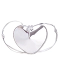 Borsa a tracolla argentata a forma di cuore per bambini con due ciondoli a cuore - Argento