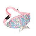 Kids mermaid fanny pack with colorful scales holographic tail and adjustable pink strap - Blue