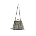 Sprankelende zilveren strassteentjes mini-crossbodytas voor kinderen met metalen ketting - Strass clip